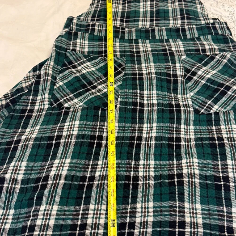 Green Plaid Flannel Jumper Dress 12 Preppy Academia Skater 90s Y2K Gossip Girl - Picture 9 of 10